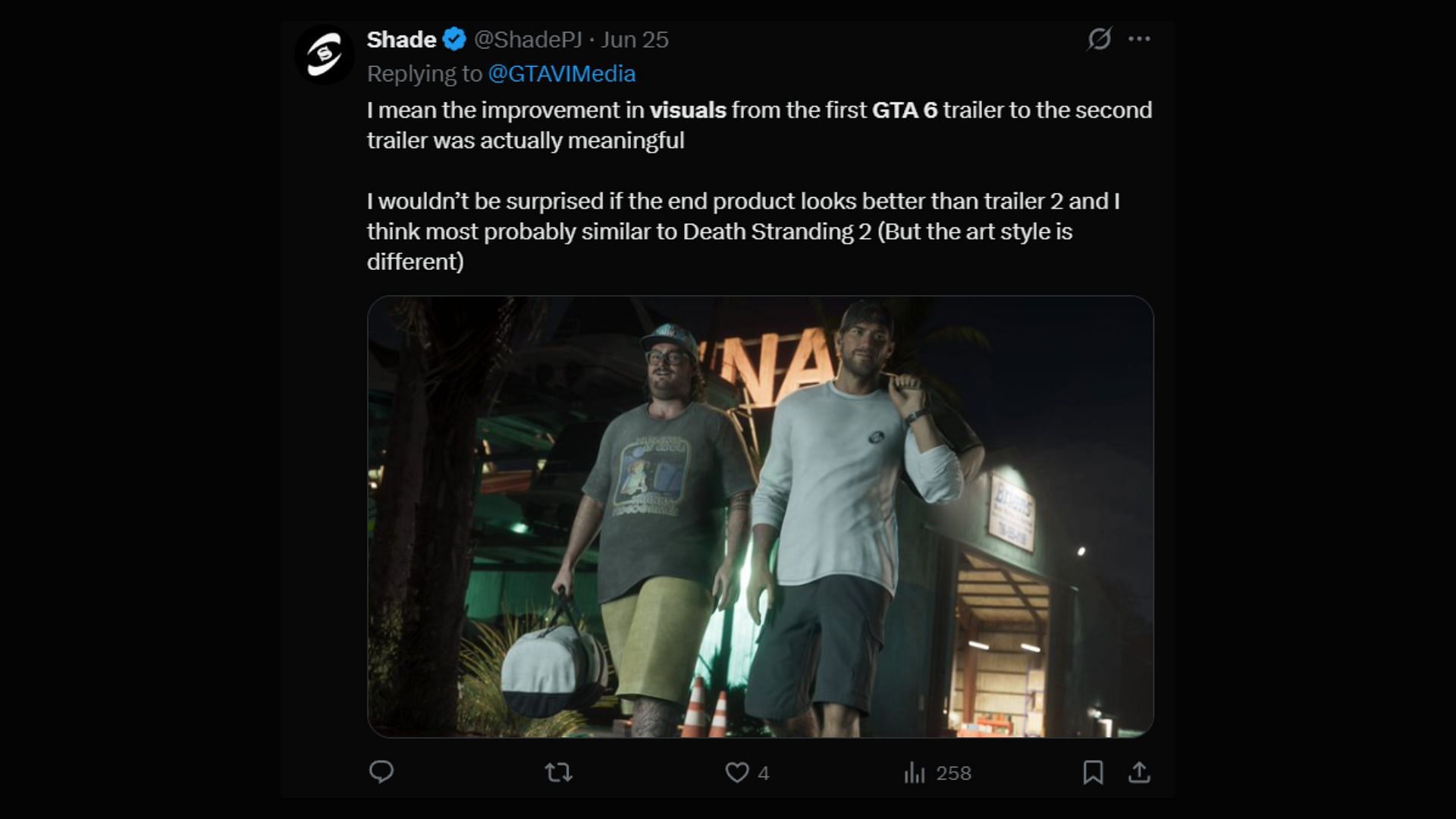 Grand Theft Auto 6 fans often talk about the photorealistic visuals (Image via X)